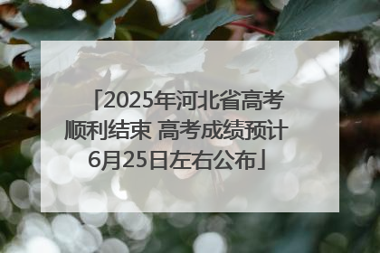 2025年河北省高考顺利结束 高考成绩预计6月25日左右公布